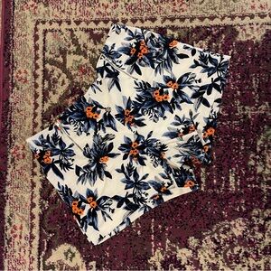 Sophie Rue White Shorts with Blue and Orange Floral Design | XL